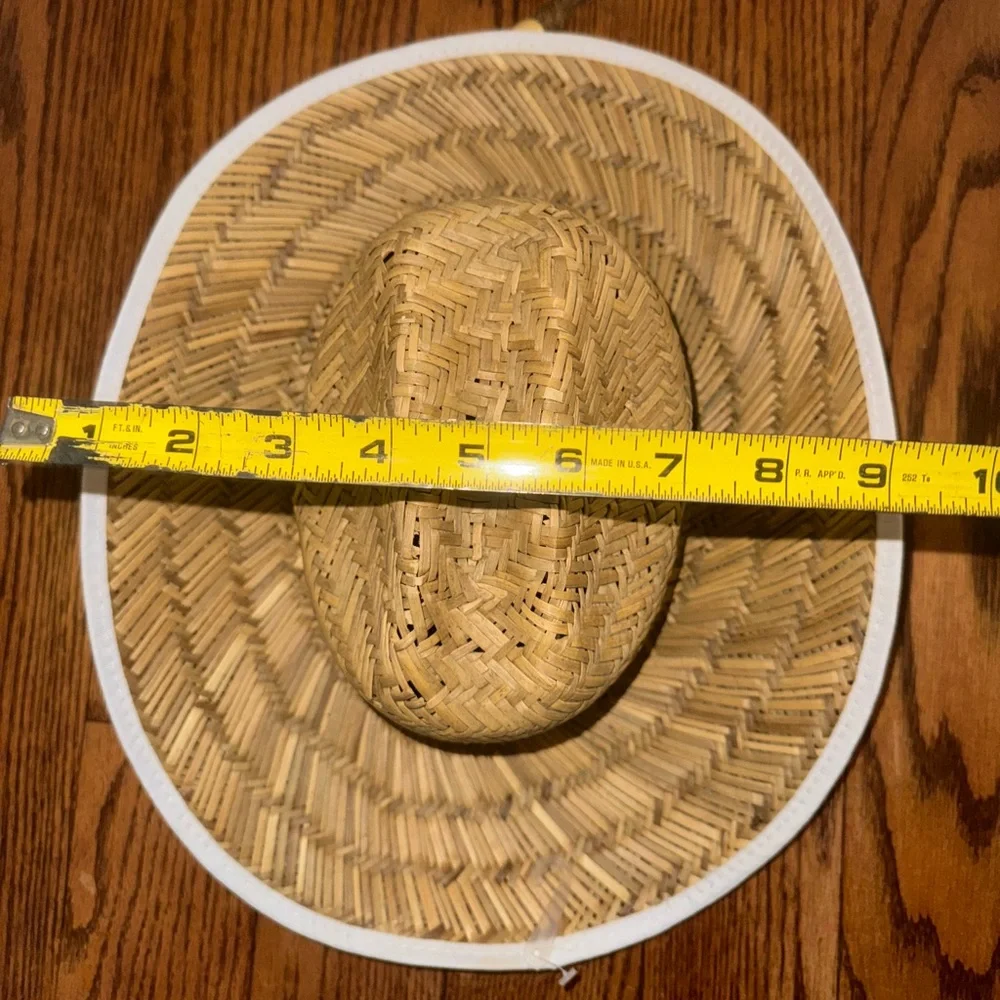 Natural Straw Cowboy Hat with White Trim NWT